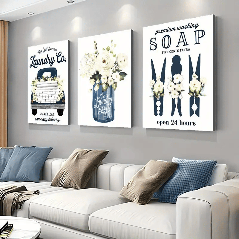 Framed Canvas 30*40cm*3pcs Vertical -Platform Label